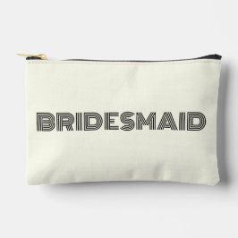 Ivory Color Modern Typography Bridesmaid Zubehörtasche