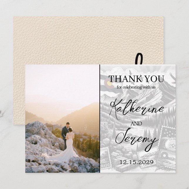 Ivory Colorado Passport Dankeskarte (Vorne/Hinten)