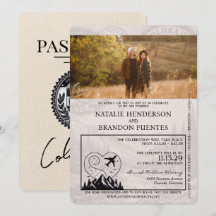 Ivory Colorado Passport Wedding Einladung