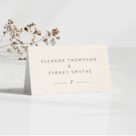 Ivory Cream Elegant Wedding Guest Table Platzkarte Tischnummer