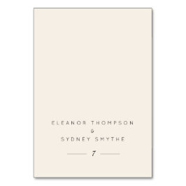 Ivory Cream Elegant Wedding Guest Table Platzkarte Tischnummer