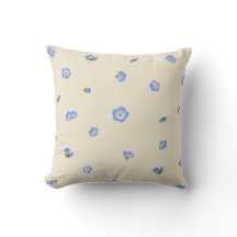 Ivory Cream Japanese Nemophila Floral Pattern