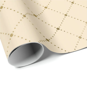 Ivory Creamy Gold Crystals Grill Geometry Glam Geschenkpapier