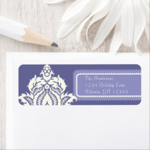 Ivory Damask Periwinkle Lila