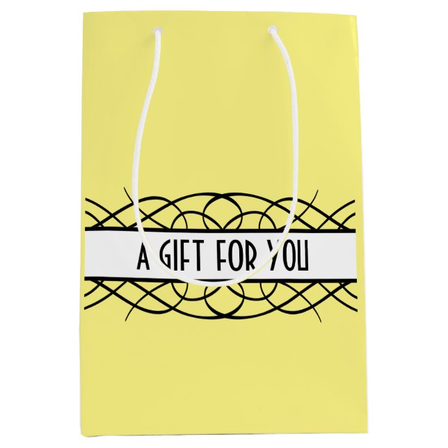 Ivory Deko Blühe Geschenktasche Mittlere Geschenktüte (Vorderseite)