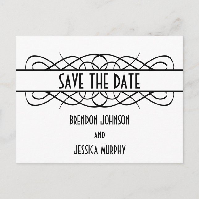 Ivory Deko Blühte Save the Date Postkarte (Vorderseite)