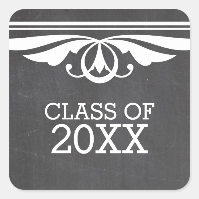 Ivory Deko Chalkboard Abschluss Stickers (Vorderseite)