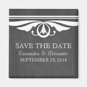 Ivory Deko Chalkboard Save the Date Magnet