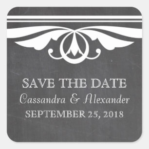 Ivory Deko Chalkboard Save the Date Stickers