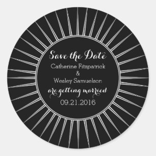 Ivory Deko Retro Save the Date Stickers