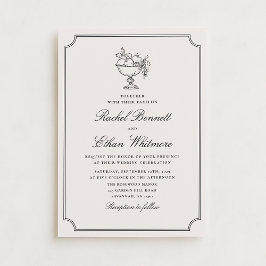 Ivory Double Frame Fruit Bowl Wedding Invitation Ankündigung
