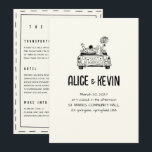 Ivory Drawn Illustration Minimalist QR Wedding Einladung<br><div class="desc">Ivory Hand-drawn Illustration Minimalist Wedding Invitation with QR Code</div>