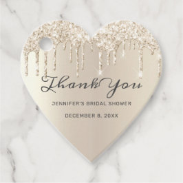 Ivory Dripping Glitzer Brautparty Vielen Dank Geschenkanhänger