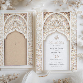 Ivory Elegance Islamische Architektur Save the Dat Einladung