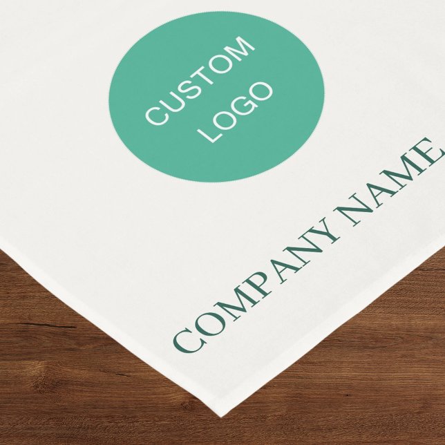 Ivory emerald green salon business logo kurzer tischläufer (Von Creator hochgeladen)