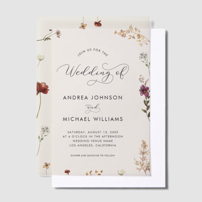 Ivory Fall Wildflowers Autumn Wedding (Versetzt)