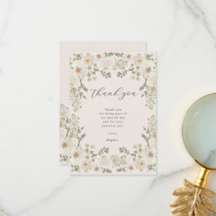 Ivory Floral Baby Dusche Danke Karte