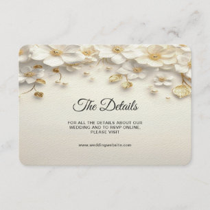 Ivory Floral Gold Verlass - Detail-Einschließungsk Begleitkarte