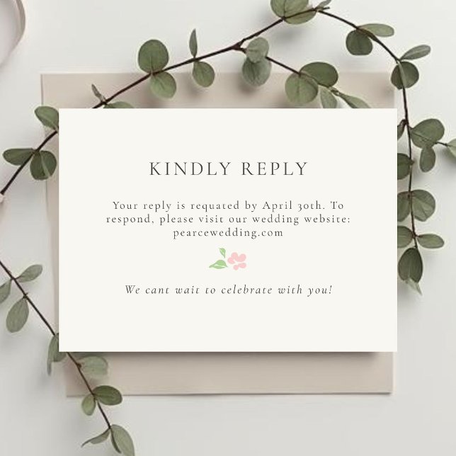 Ivory | Floral QR RSVP Response Card Karte (Von Creator hochgeladen)