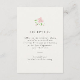 Ivory| Floral Rose Wedding Reception Card RSVP Karte