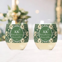 Ivory Floral und Emerald Wedding Jahrestag