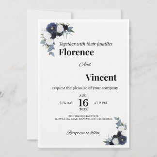 Ivory Floral Wedding Invitation Einladung