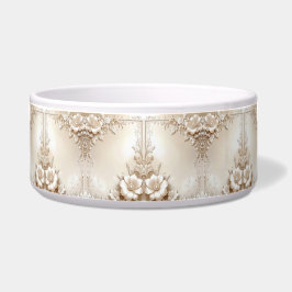 Ivory Flowers Ceramic Pet Bowl Napf