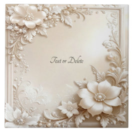 Ivory Flowers Ceramic Tile Fliese