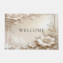 Ivory Flowers Doormat