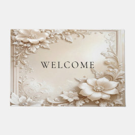 Ivory Flowers Doormat Fußmatte