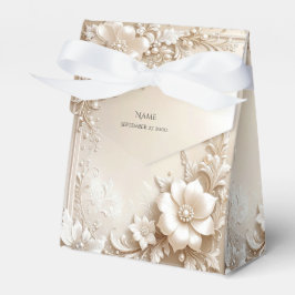 Ivory Flowers Favor Box Geschenkschachtel