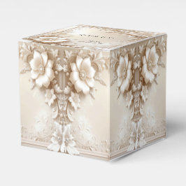 Ivory Flowers Favor Box Geschenkschachtel