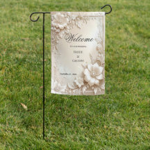 Ivory Flowers Garden Flag