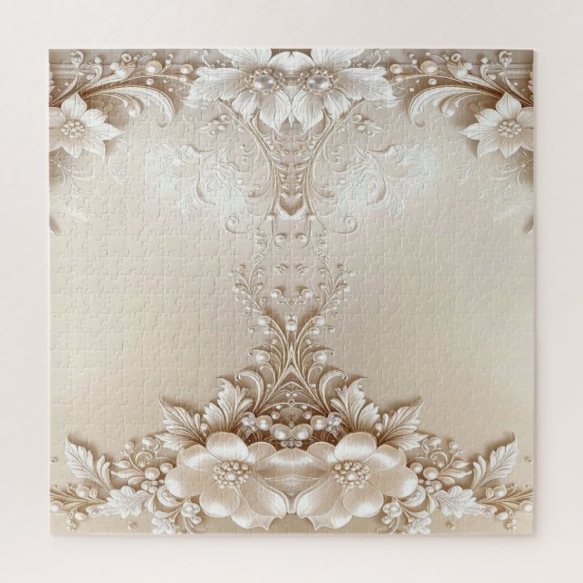 Ivory Flowers Jigsaw Puzzle (Vertikal)