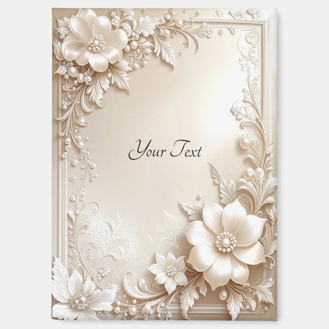 Ivory Flowers Magnet (Vorderseite)