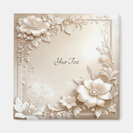 Ivory Flowers Magnet