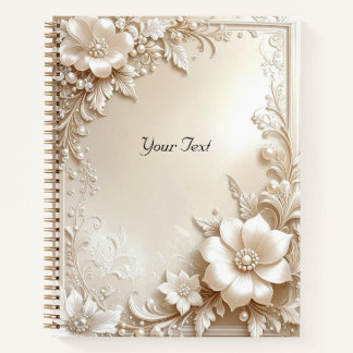 Ivory Flowers Notebook Notizbuch