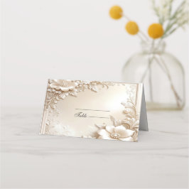 Ivory Flowers Place Card Platzkarte