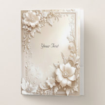 Ivory Flowers Pocket Folder