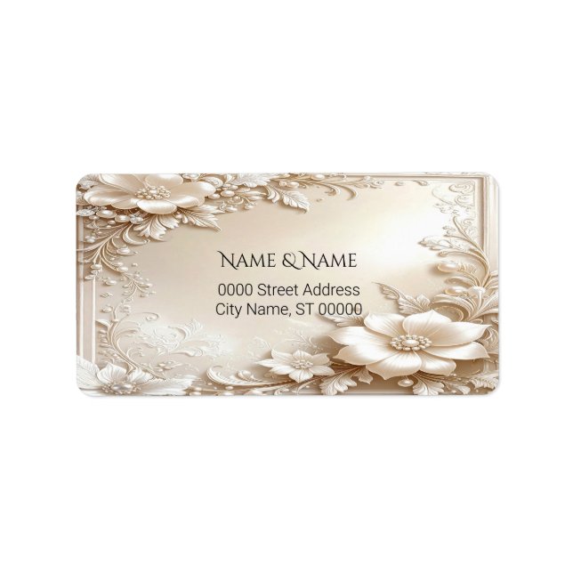Ivory Flowers Return Address Label Adressaufkleber (Vorne)
