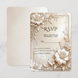 Ivory Flowers RSVP Card