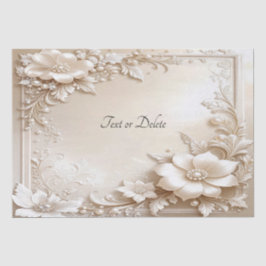 Ivory Flowers Tissue Paper Seidenpapier