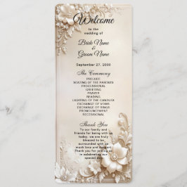 Ivory Flowers Wedding Program Programm