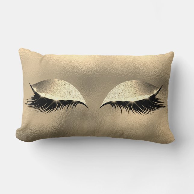 Ivory Foxier Vip Lashes Glass Sleep Glitzer Makeup Lendenkissen (Vorderseite)