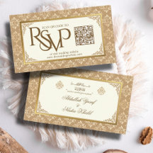 Ivory Gold Damask QR Code UAWG Islamisches Hochzei