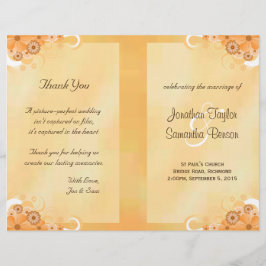 Ivory Gold Floral Elegant Bi-Fold Hochzeitsprogram