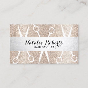 Ivory Gold Glitzer Haar Stylist Beauty Salon  Visitenkarte