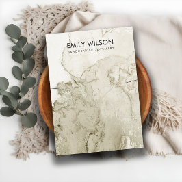 IVORY GOLD GRAY AGATE MARBLE NECKLACE DISPLAD-KART VISITENKARTE