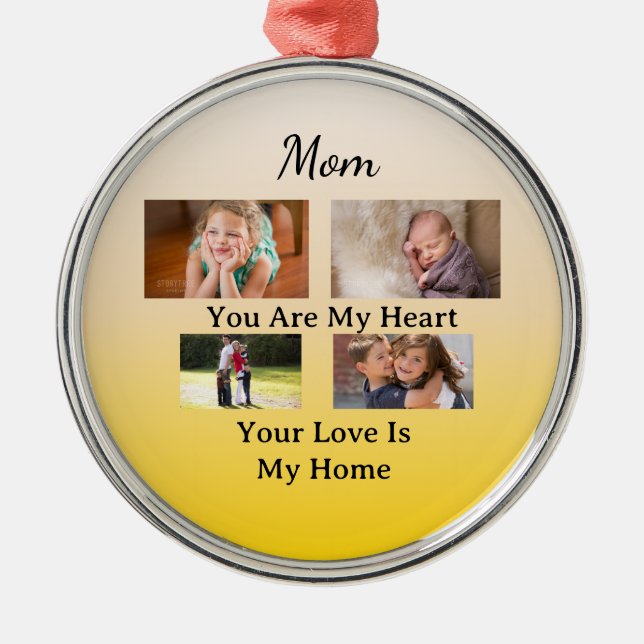 Ivory & Gold – Heartfelt Holiday Keepsake Ornament Aus Metall (Vorne)