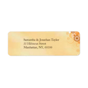 Ivory Gold Hibiskus Floral Small Wedels Labels